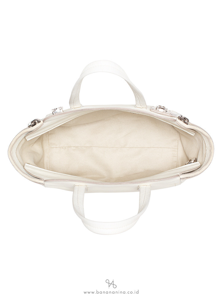 SALVATORE FERRAGAMO Arianna Zip Tote White