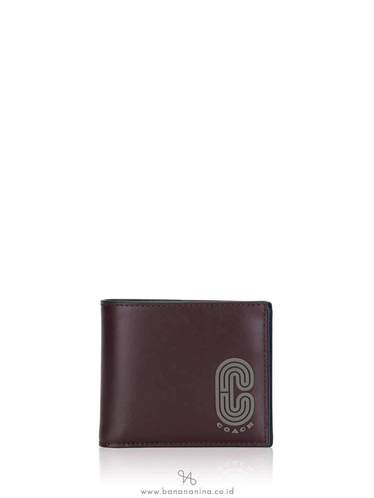 COACH Men 91625 Patch Leather 3 In 1 Bifold Wallet Oxblood Aegean Multi