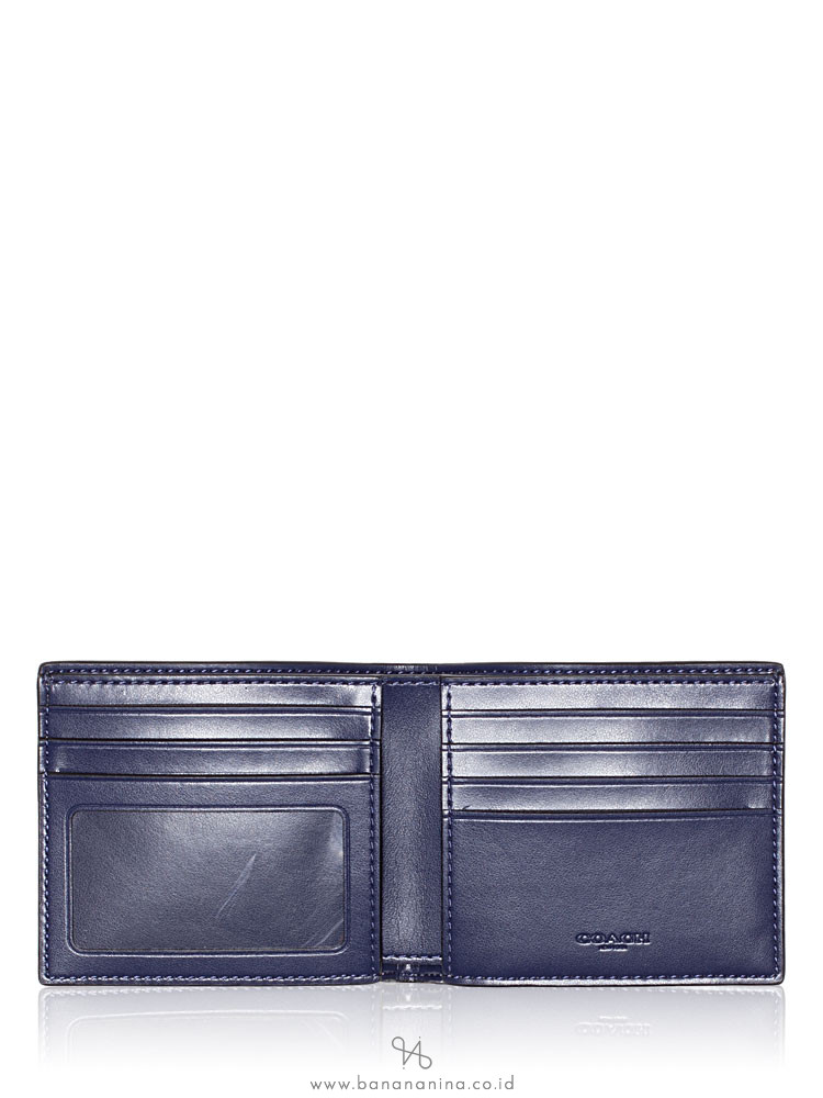 COACH Men 88912 Signature Camo Billfold Key Fob Wallet Blue Multi