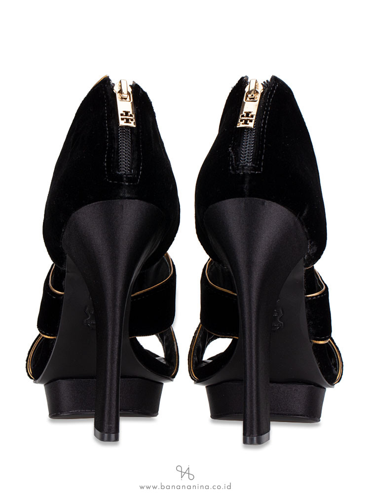 TORY BURCH Carsonie Velvet Pump Black Sz 10