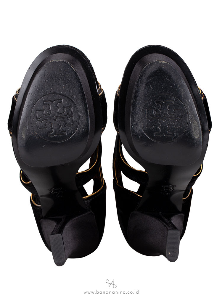 TORY BURCH Carsonie Velvet Pump Black Sz 10