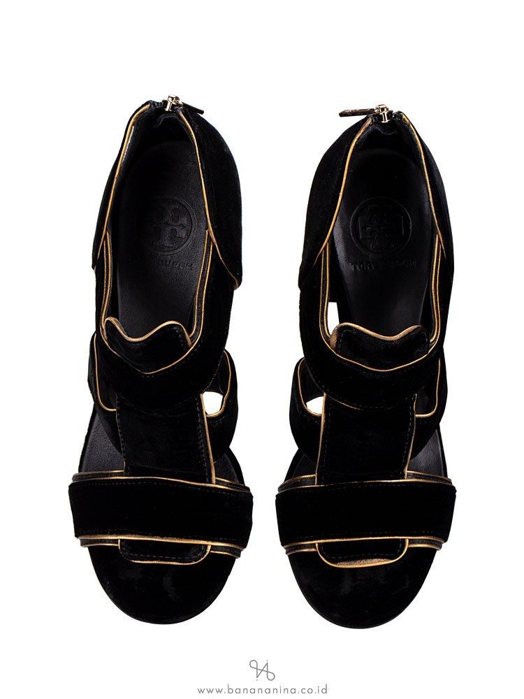 TORY BURCH Carsonie Velvet Pump Black Sz 10