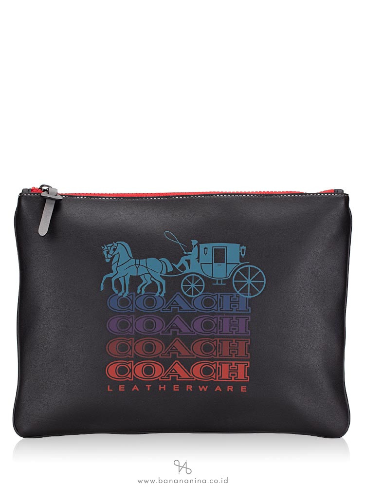 COACH 84739 Ombre Large Pouch Black Multi