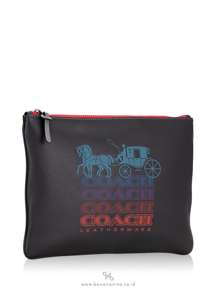 COACH 84739 Ombre Large Pouch Black Multi