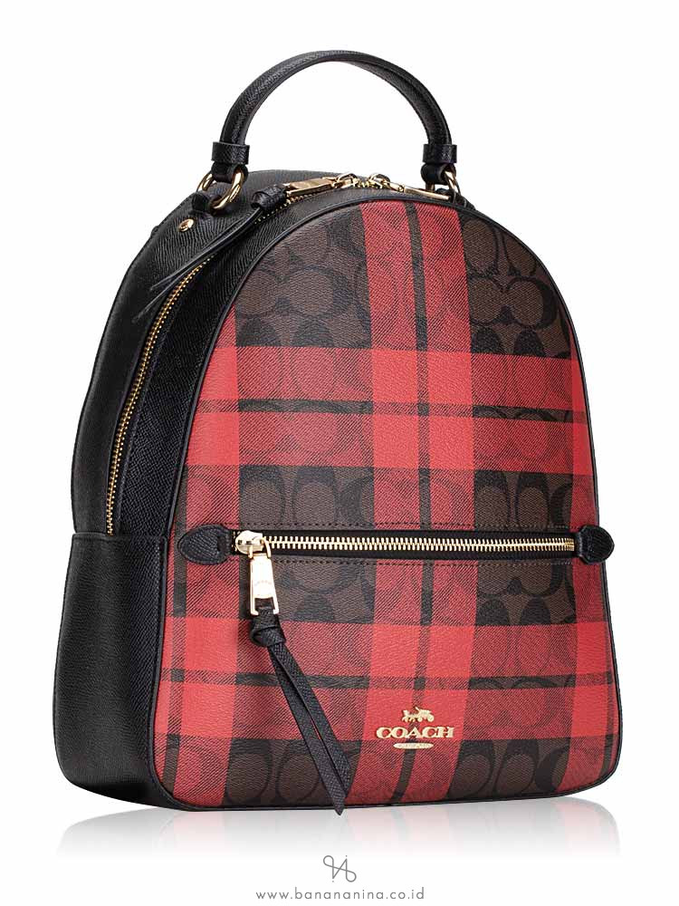 Coach 80056 Signature Field Plaid Jordyn Backpack Black ...