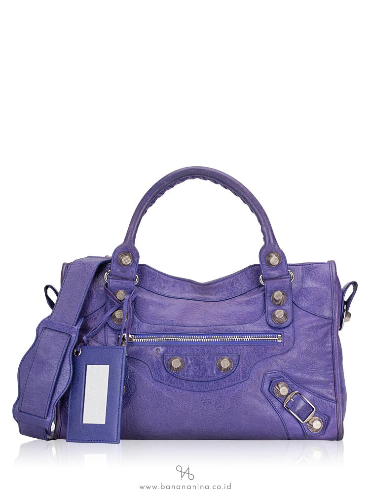 BALENCIAGA Silver Giant 21 City Bleu Lavande