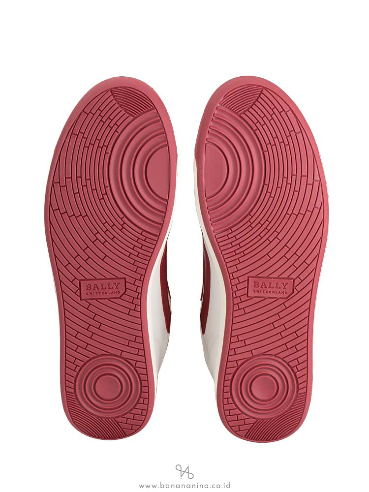 BALLY Men New Competition Sneakers White Red Sz 42.5