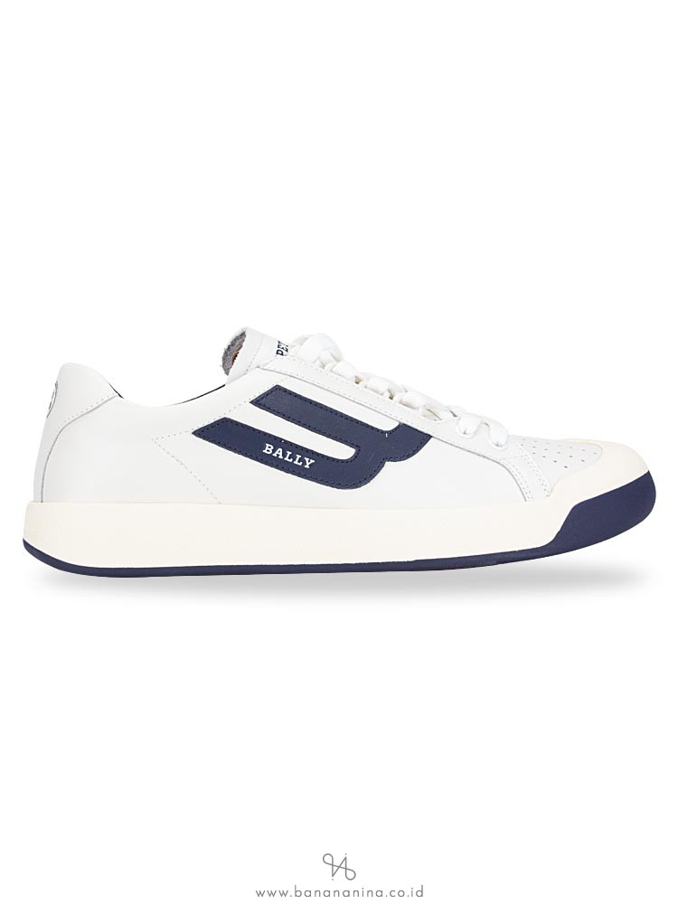 BALLY Men New Competition Sneakers White Blue Sz 41.5