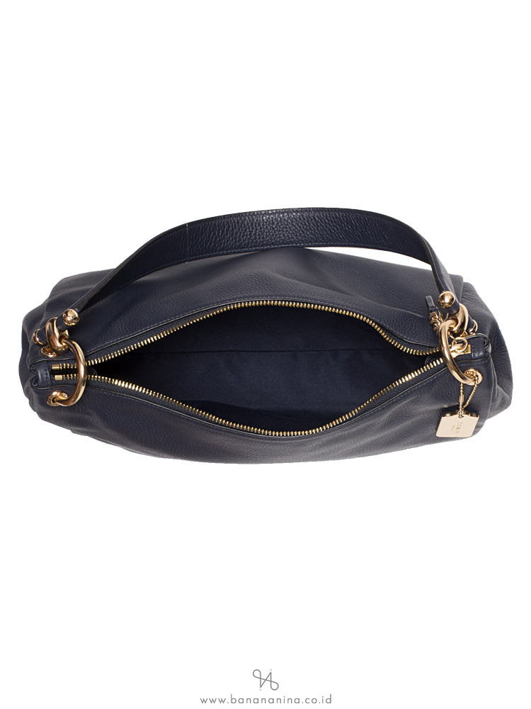 COACH 28966 Pebbled Leather Mia Shoulder Bag Navy