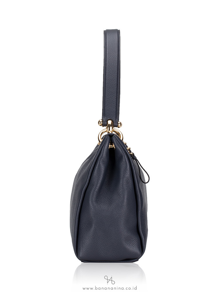 COACH 28966 Pebbled Leather Mia Shoulder Bag Navy