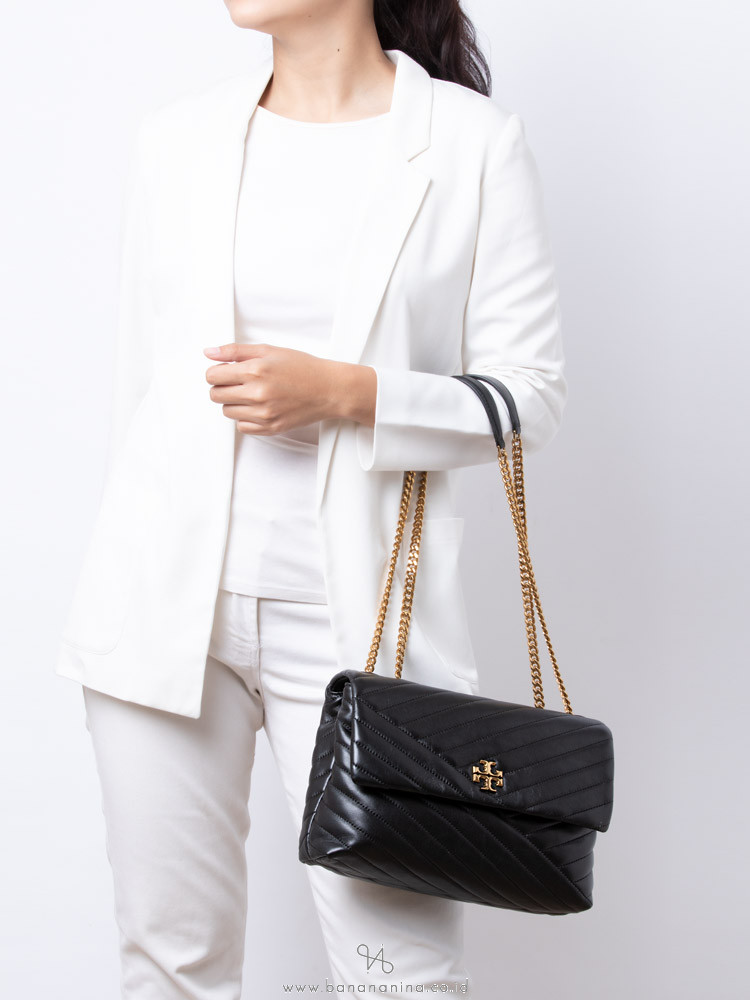 Tory Burch Kira Chevron Flap Chain Shoulder Bag Black