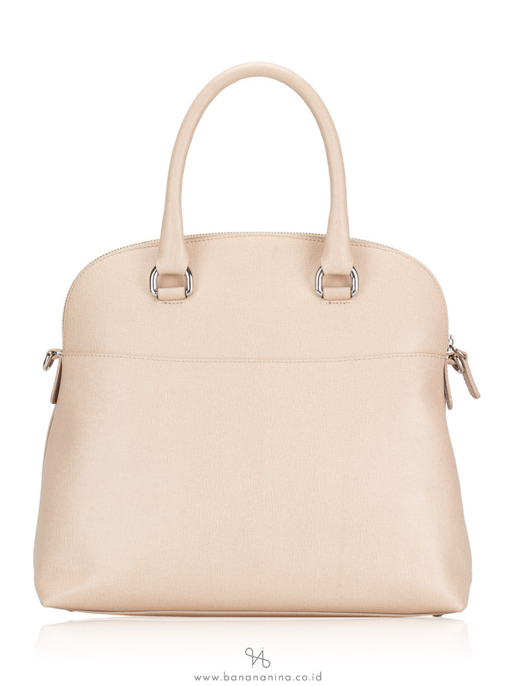 FURLA Victoria Medium Dome Satchel Beige