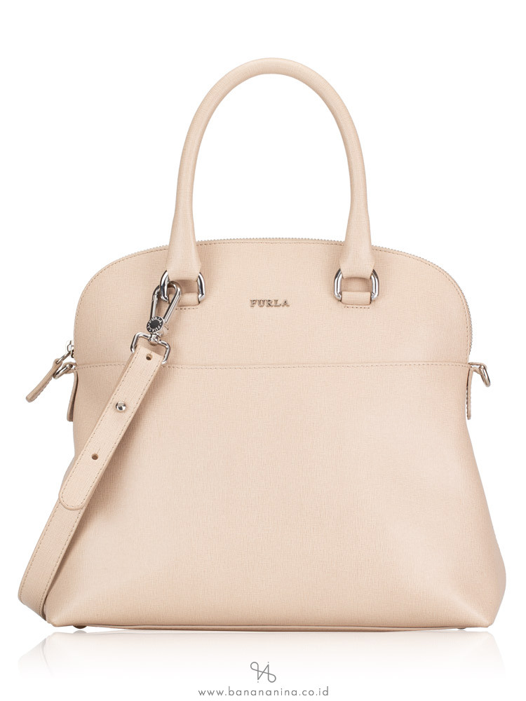 FURLA Victoria Medium Dome Satchel Beige