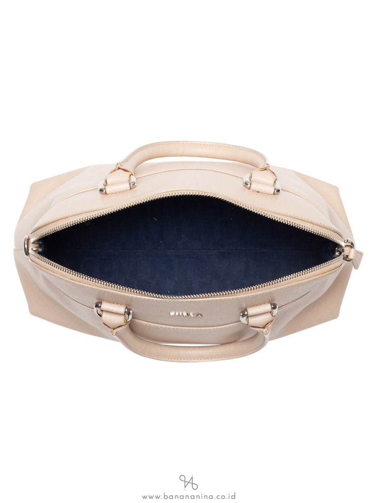 FURLA Victoria Medium Dome Satchel Beige