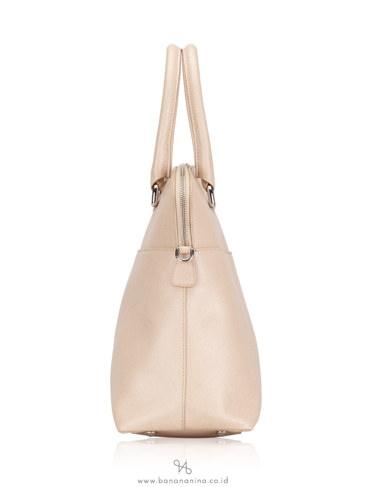 FURLA Victoria Medium Dome Satchel Beige