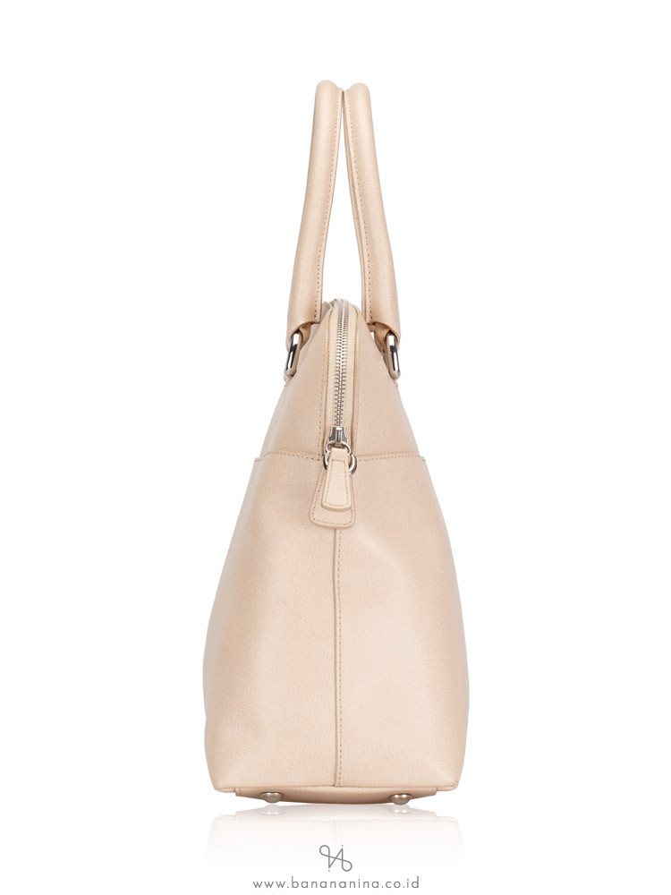 FURLA Victoria Medium Dome Satchel Beige