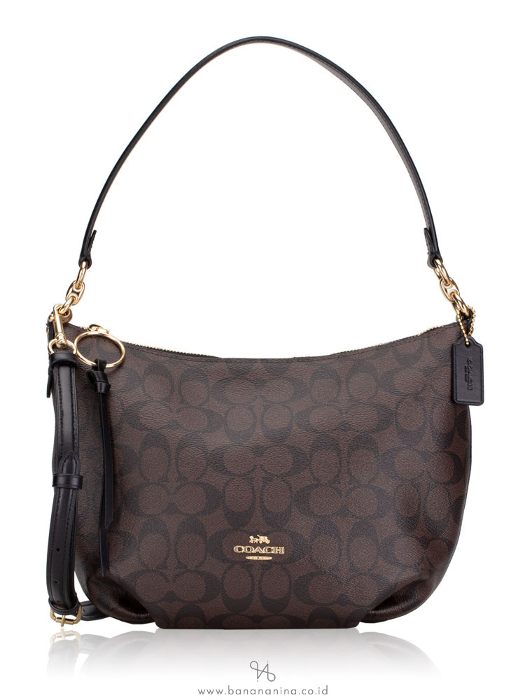 COACH 90738 Signature Skylar Small Hobo Brown Black