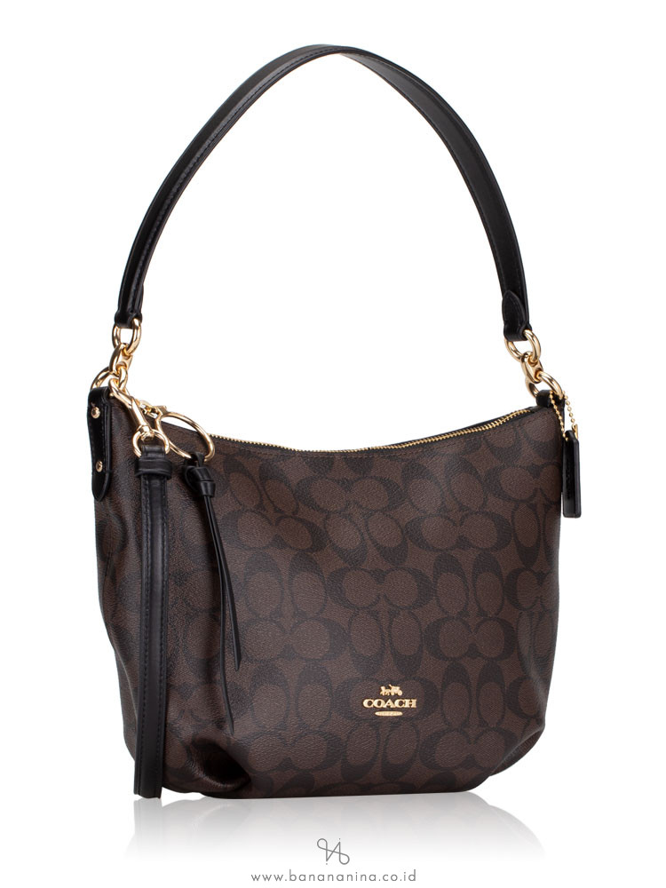 COACH 90738 Signature Skylar Small Hobo Brown Black