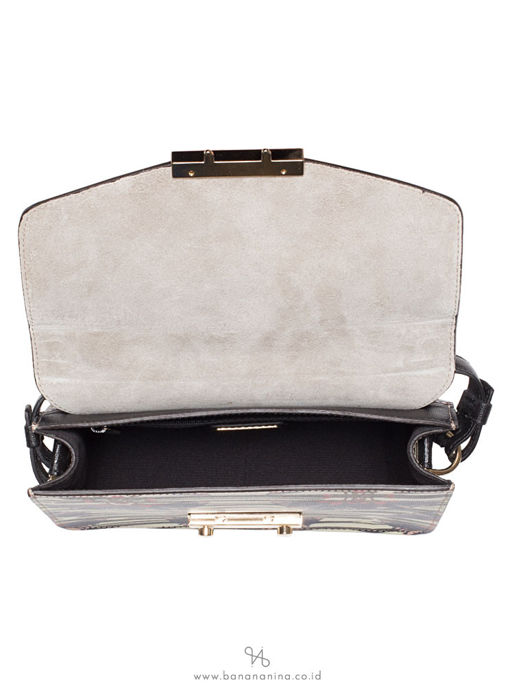 FURLA Julia Small Floral Print Shoulder Bag White Multi