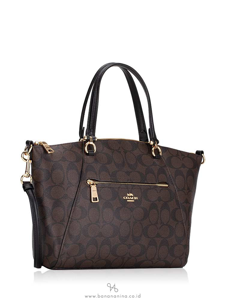 COACH 79998 Signature Prairie Satchel Brown Black Multi