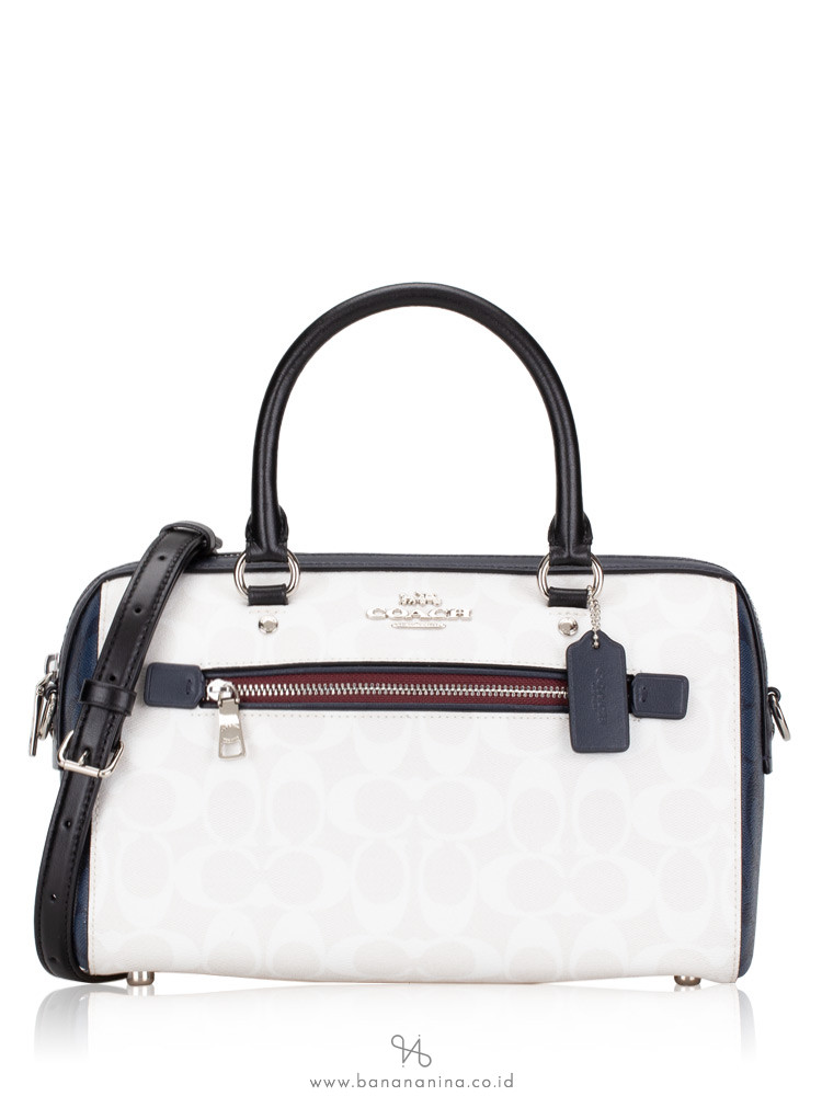 COACH 91071 Signature Rowan Satchel Chalk Multi