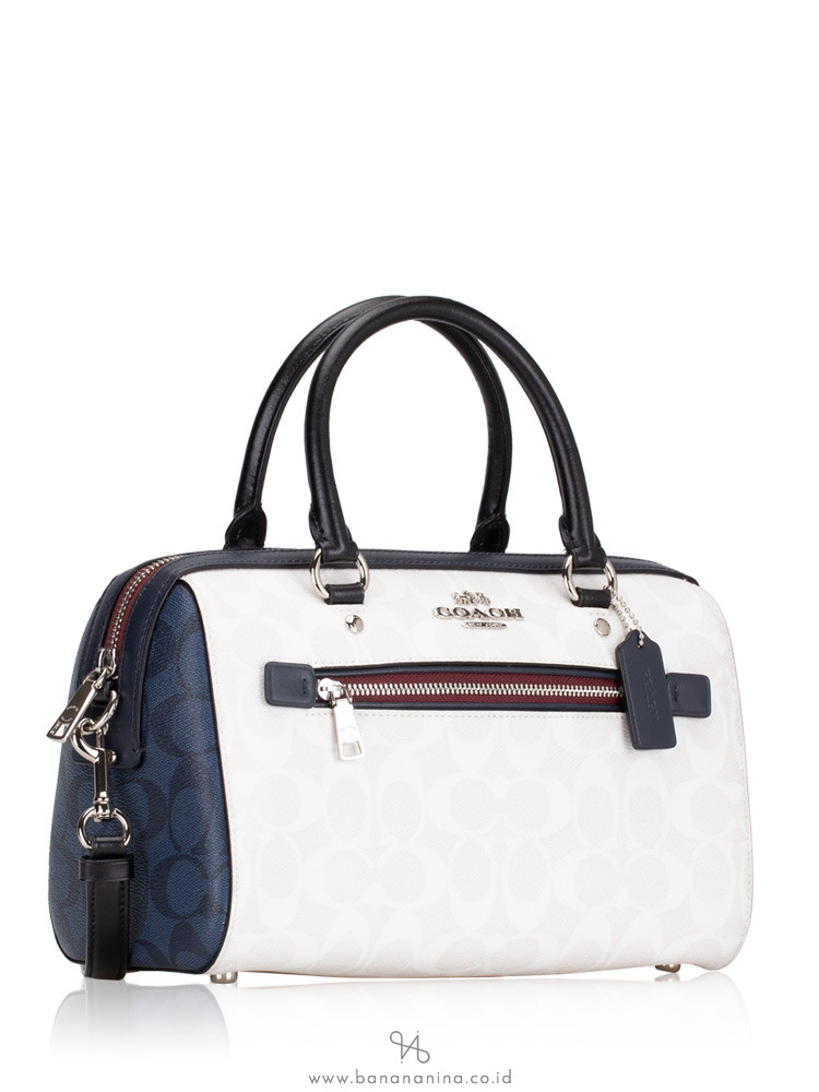 COACH 91071 Signature Rowan Satchel Chalk Multi