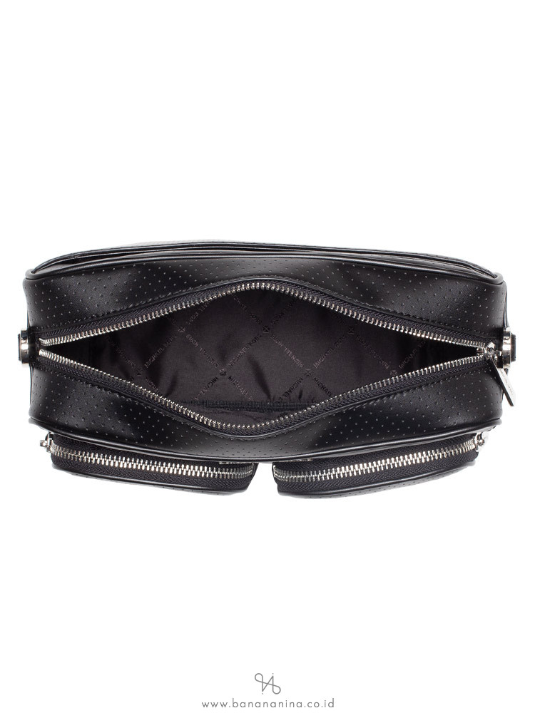 MICHAEL KORS Hanover Leather Large East West Crossbody Black