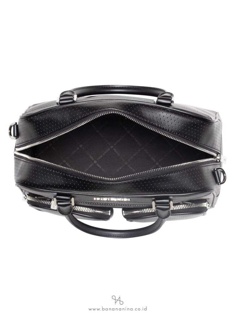 MICHAEL KORS Hanover Faux Leather Large Satchel Black