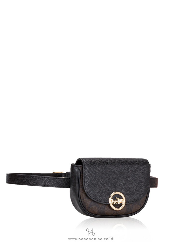 COACH 88007 Signature Jade Mini Belt Bag Brown Black