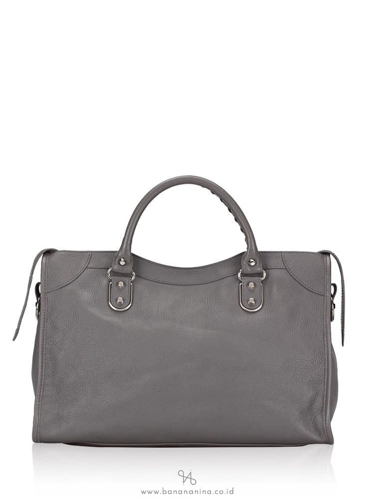 BALENCIAGA Silver Metallic Edge City Gris Acier