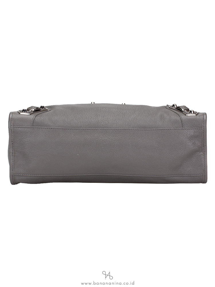 BALENCIAGA Silver Metallic Edge City Gris Acier