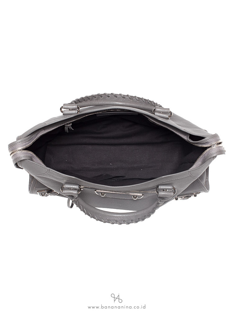 BALENCIAGA Silver Metallic Edge City Gris Acier