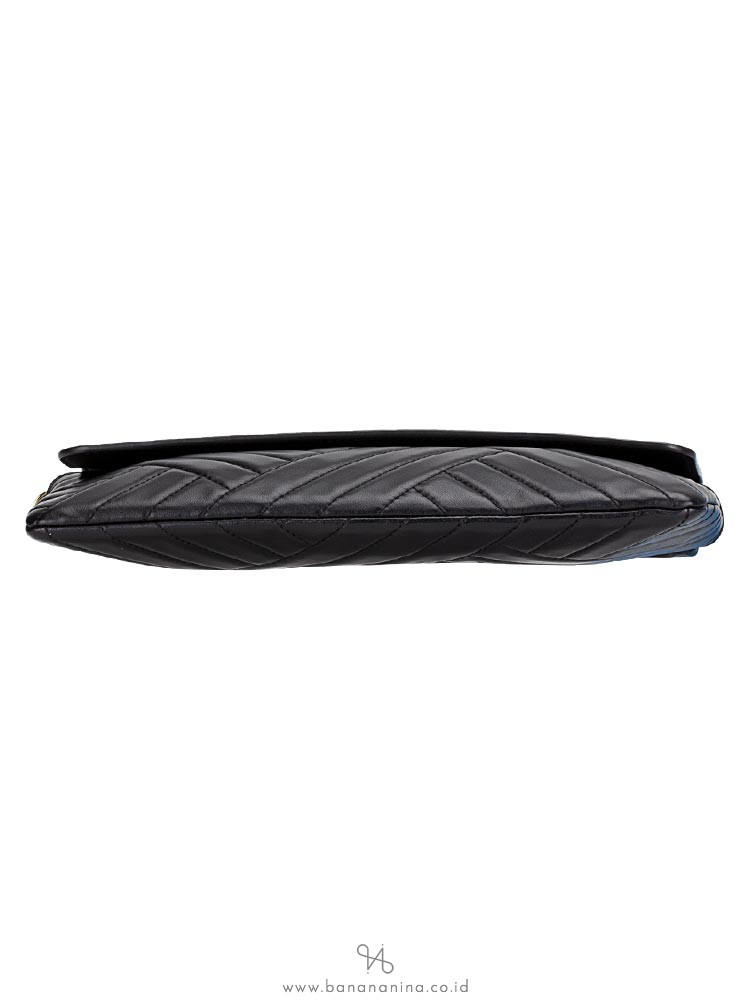TORY BURCH Alexa Leather Clutch Black