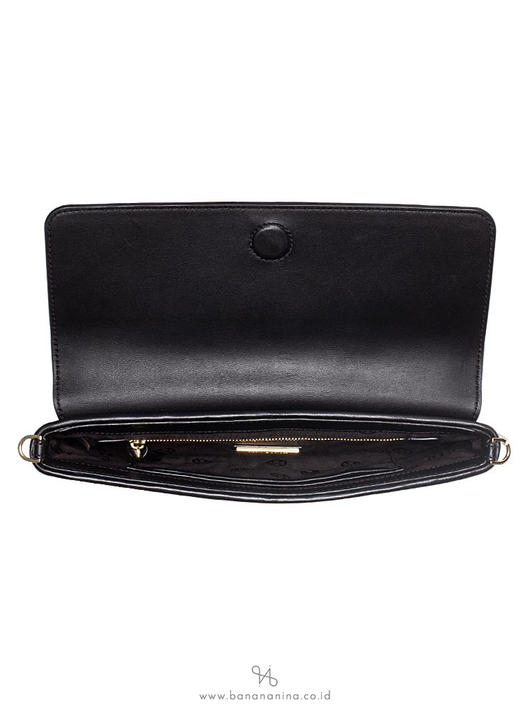 TORY BURCH Alexa Leather Clutch Black