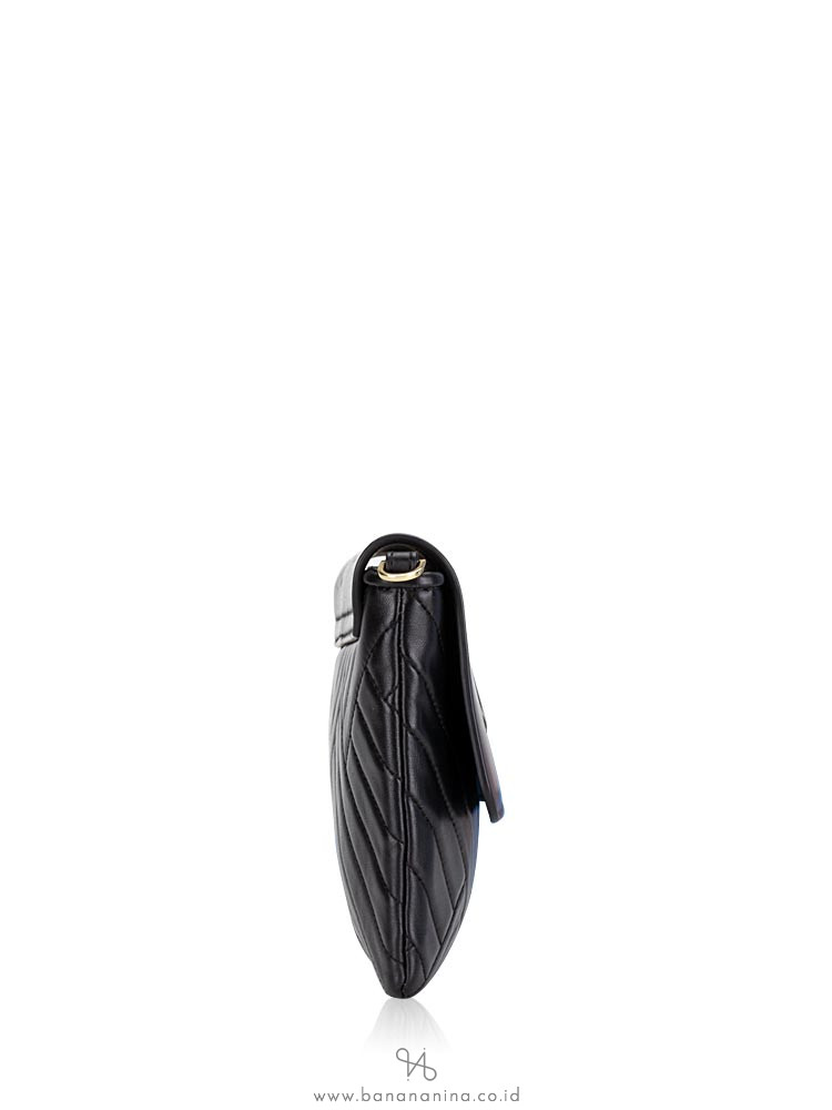 TORY BURCH Alexa Leather Clutch Black