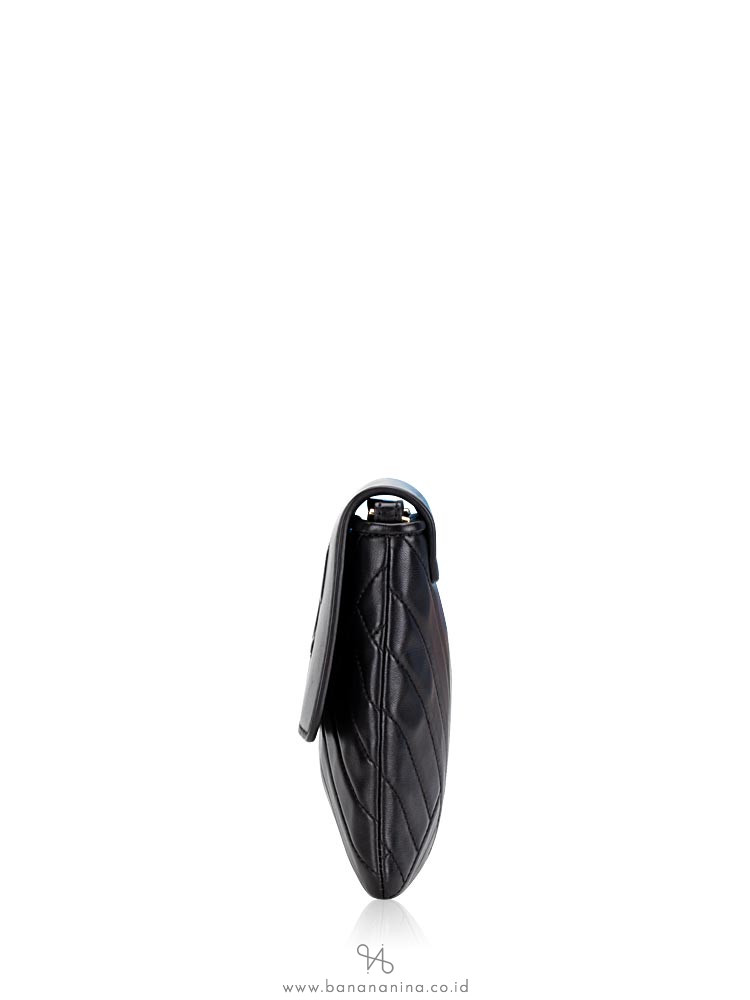 TORY BURCH Alexa Leather Clutch Black