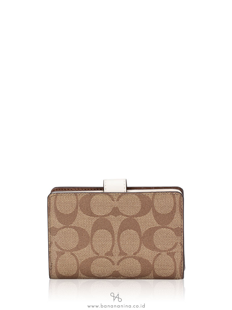 COACH 23553 Signature Medium Wallet Khaki Chalk