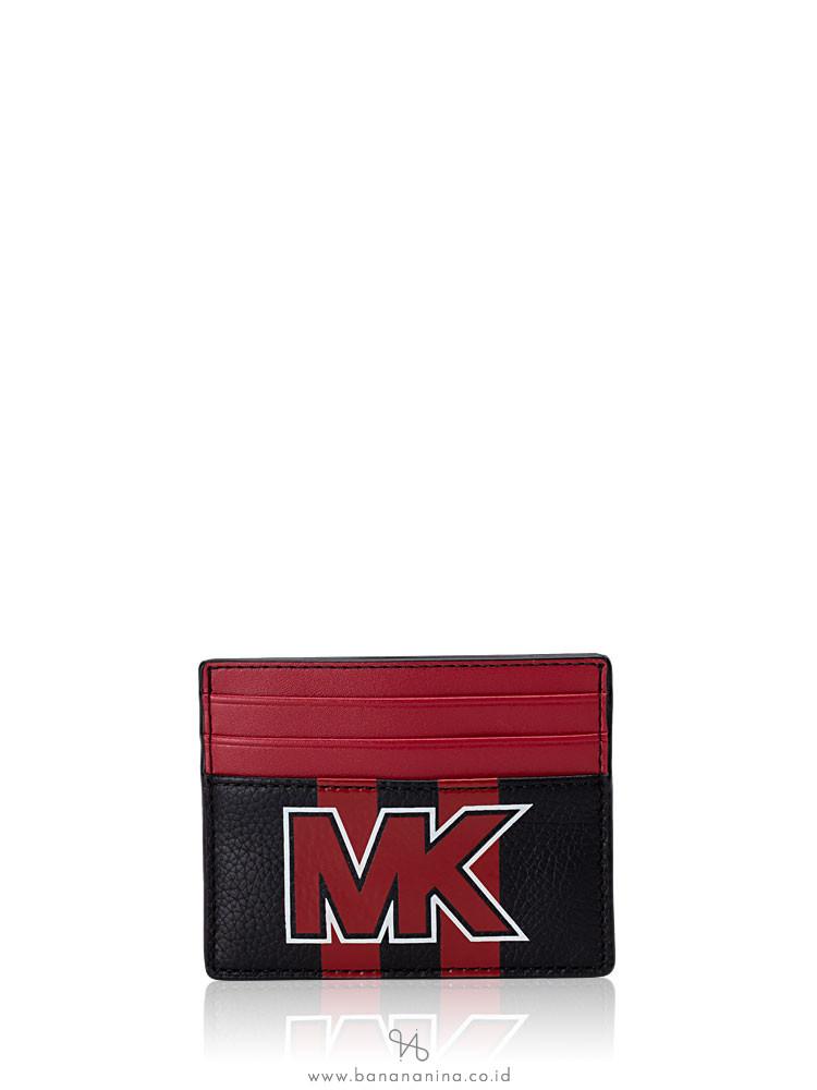 MICHAEL KORS Men Cooper Logo Tall Card Case Black Crimson