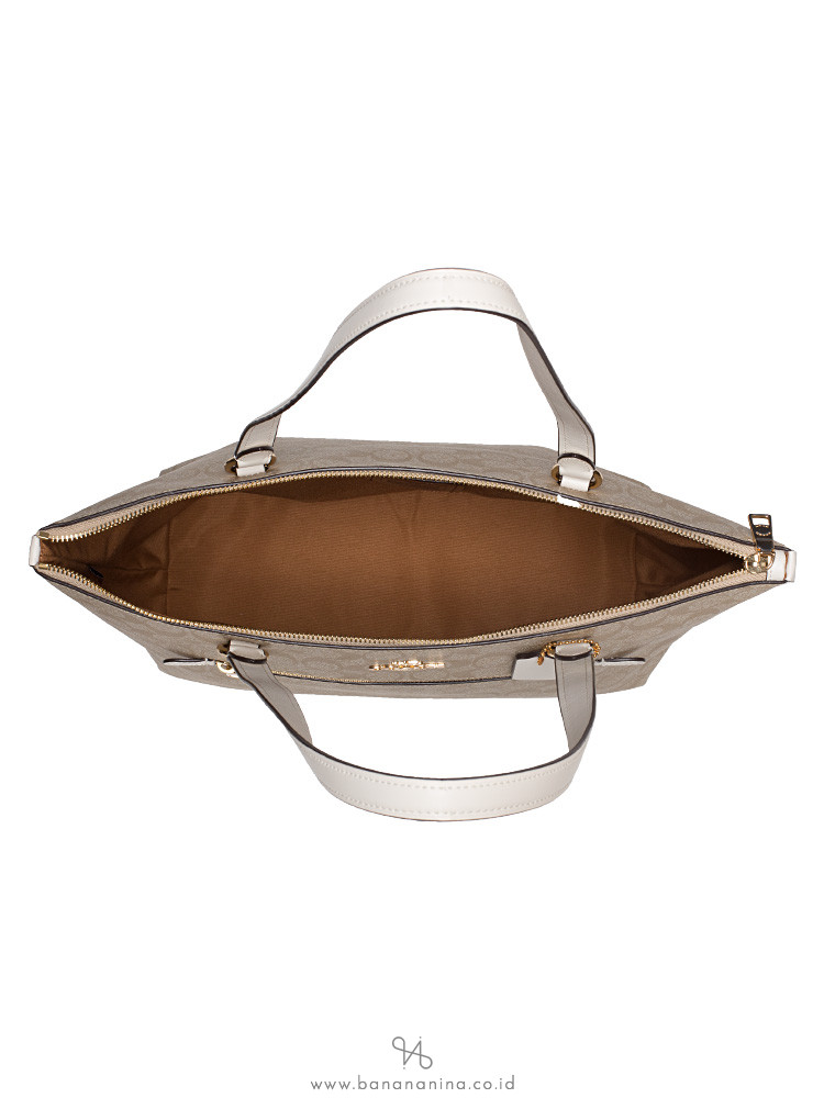 COACH 79609 Signature Gallery Tote Light Khaki Chalk