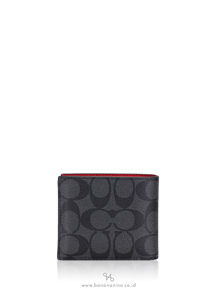 Coach Men 232 Signature Patch 3 In 1 Wallet Sport Red Charcoal