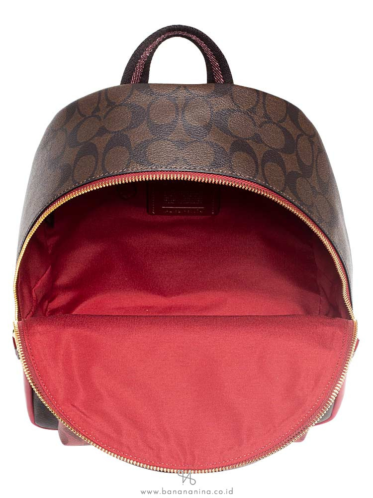COACH 91074 Signature Blocked Medium Charlie Backpack Brown Multi