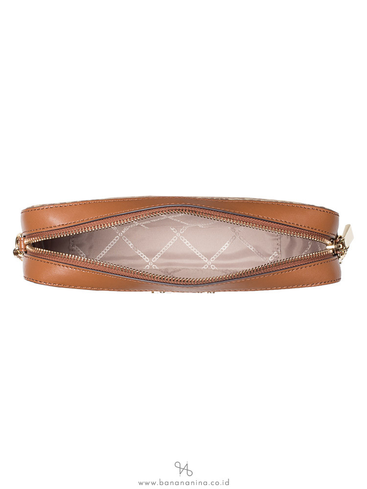 MICHAEL KORS Monogram Large East West Crossbody Beige Ebony