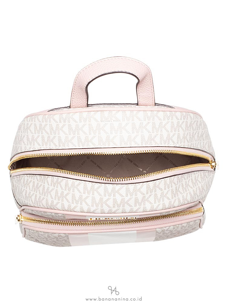 Michael Kors Abbey Signature Medium Backpack Vanilla Multi