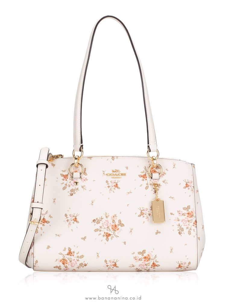 COACH 91509 Rose Bouquet Print Etta Carryall Chalk Multi