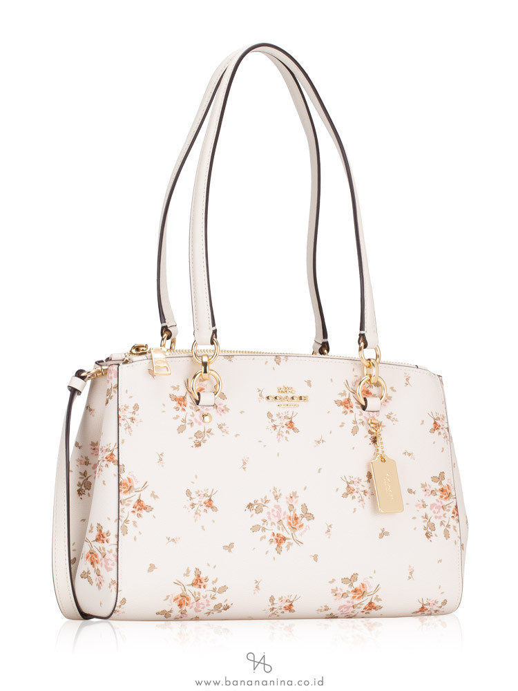 COACH 91509 Rose Bouquet Print Etta Carryall Chalk Multi