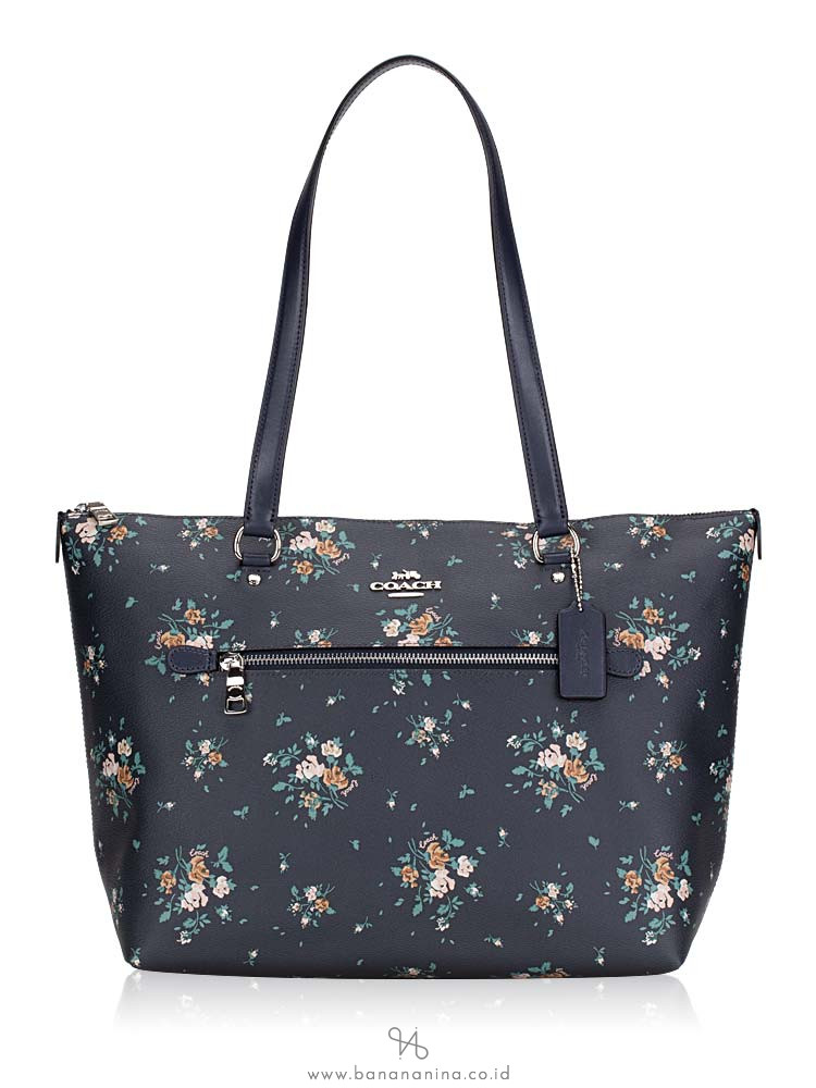 COACH 91023 Rose Bouquet Print Gallery Tote Midnight Multi