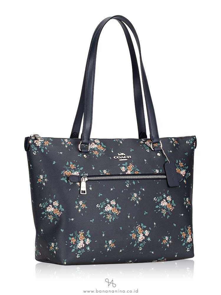 COACH 91023 Rose Bouquet Print Gallery Tote Midnight Multi