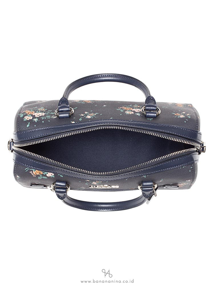 COACH 91604 Rose Bouquet Print Rowan Satchel Midnight Multi