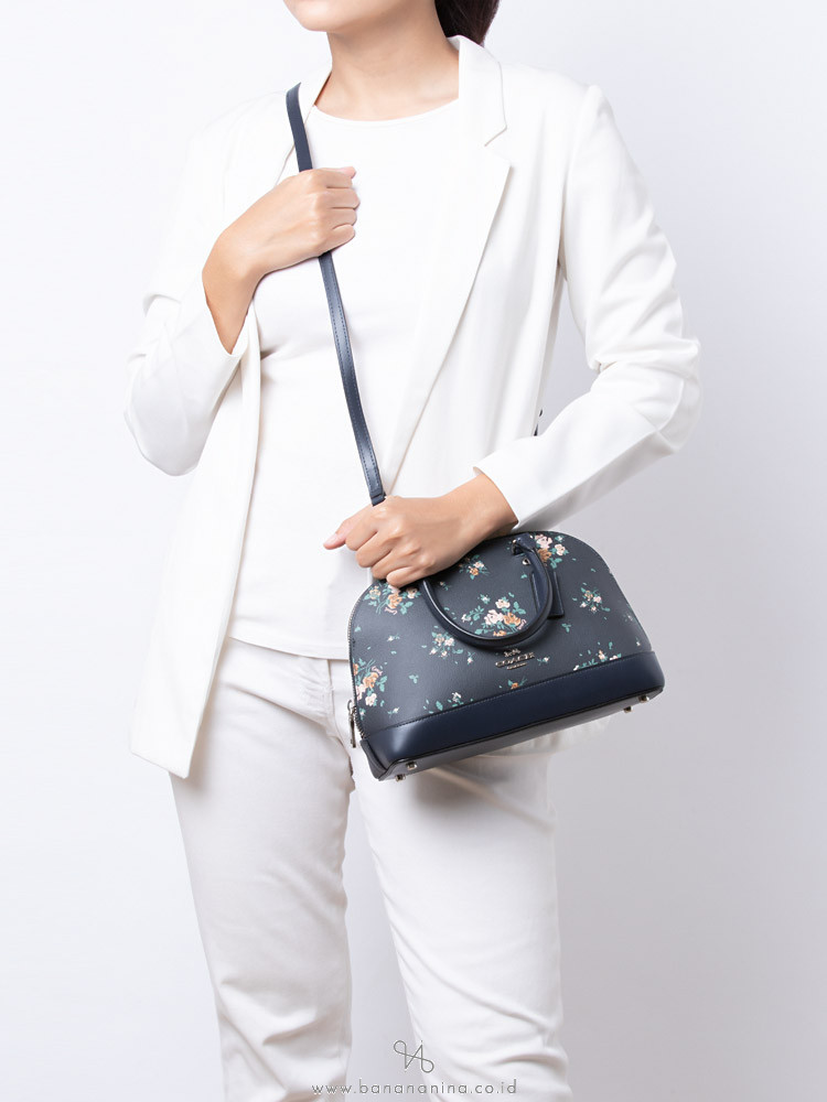 COACH 91430 Rose Bouquet Print Mini Sierra Satchel Midnight Multi