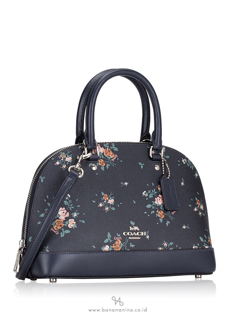 COACH 91430 Rose Bouquet Print Mini Sierra Satchel Midnight Multi